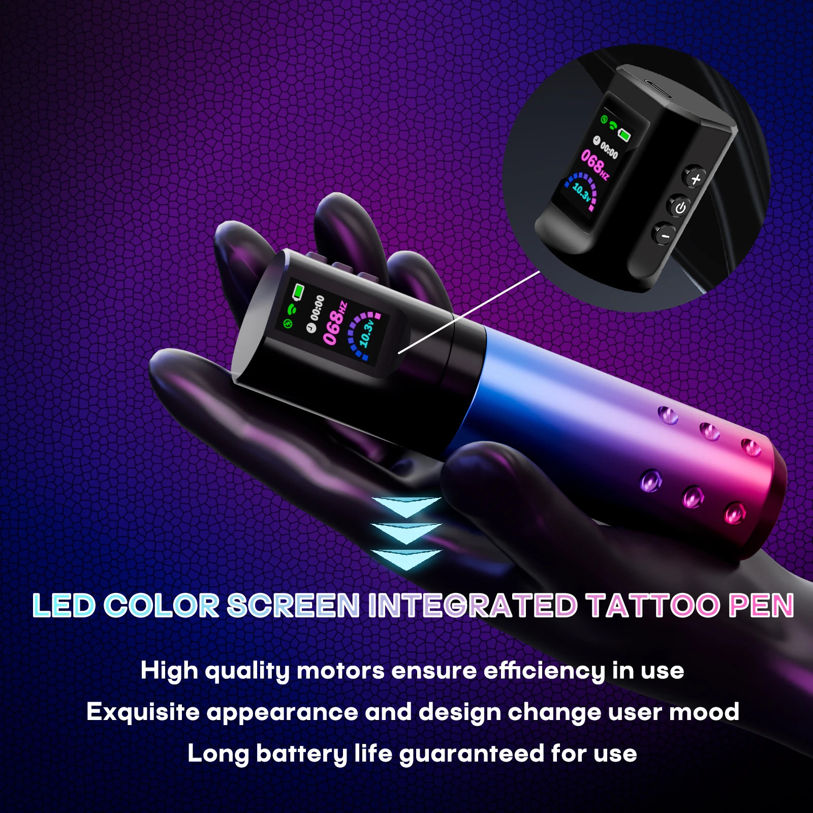 Tattoo Kit POSEIDON Pen For Permanent Makeup Machine Wireless Power Supply Gun 240903