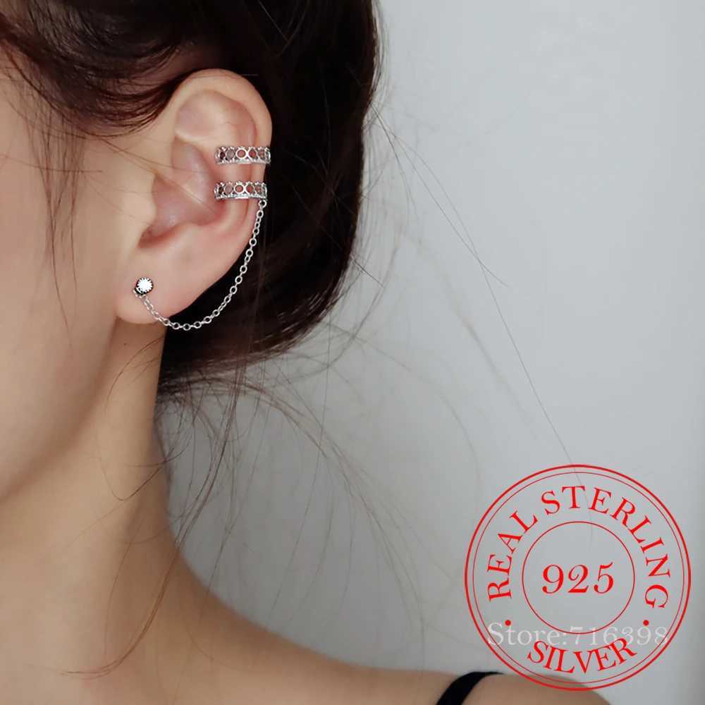1 pcs Fashion Jewelry 925 Sterling Silver Ear Cuff Women Clip Earrings no Piercing Earings JewelryX240913