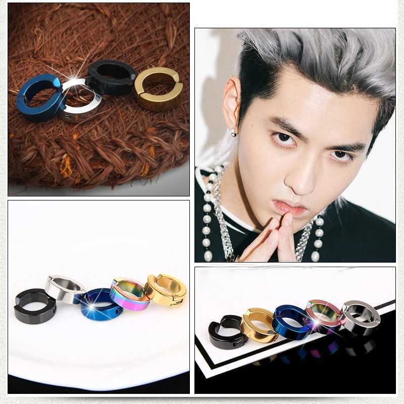 1 Pc Ear Clip Non Piercing Earrings Fake Earrings for Men Circle Round Earring Fashion Punk Rock Style Jewelry GiftX240913
