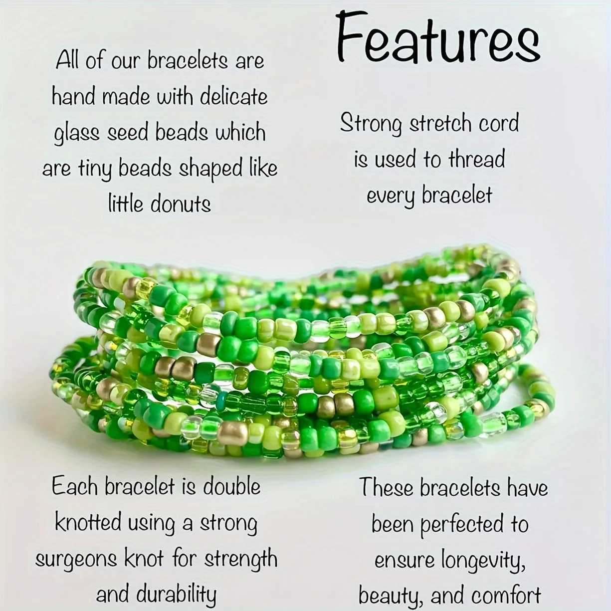 Vedawas 30 pieces (random color) Bohemian bead elastic bracelet handmade colorful beads for spring and summer beach W240913