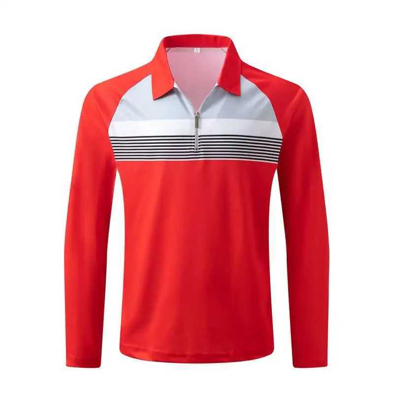 High quality mens polo shirt 2023 new long sleeved T-shirt casual business button top T-shirt mens summer clothing W240913