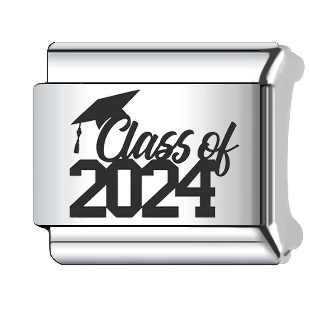 New Women's Gift 2024 graduated Bead Italian Charms Links Bangle Beads Fit 9mm Stainless Steel Bracelet Making DIY For Women Fashion Jewelry