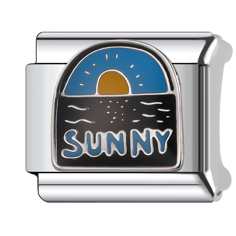 New Women's Gift rainbow ball Sunny Bead Italian Charms Links Bangle Beads Fit 9mm Stainless Steel Bracelet Making DIY For Women Fashion Jewelry