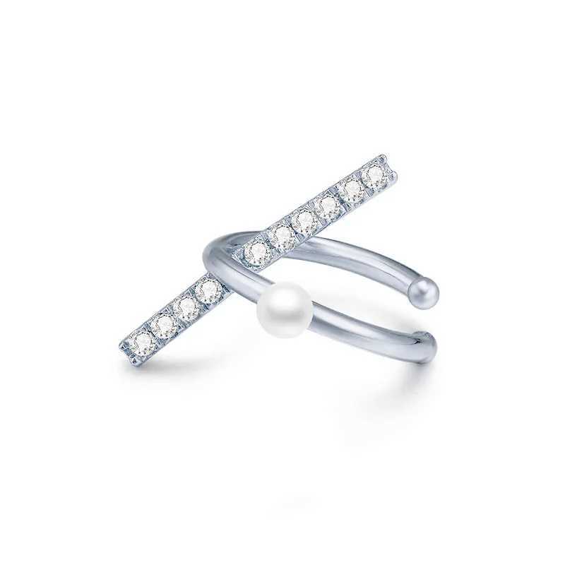 Sam panda 925 Sterling Silver One Word Geometric Retro Ear Clip Female No Pierced Personality Flash Drill Ear Bone Clip SimpleX240913