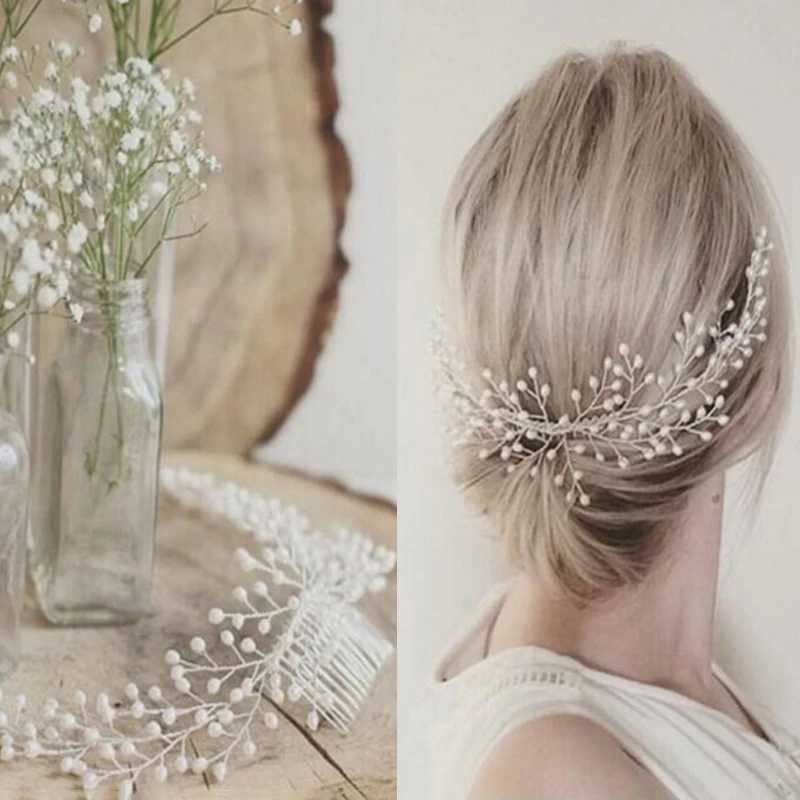 Pearl Crystal Wedding Hair Combs Hair Accessories For Bridal Fashion Headbands Women Bride Hair Ornaments JewelryX240913