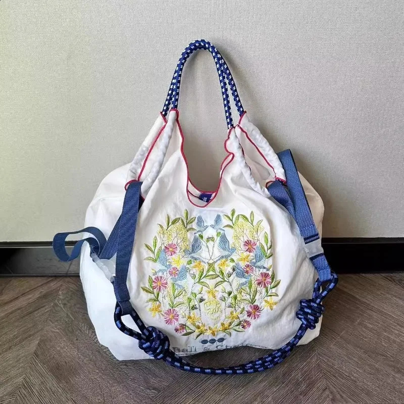 3 type of ceig ball chain embroidered environmentally friendly nylon diagonal shoulder large capacity shopping bag 240910 4