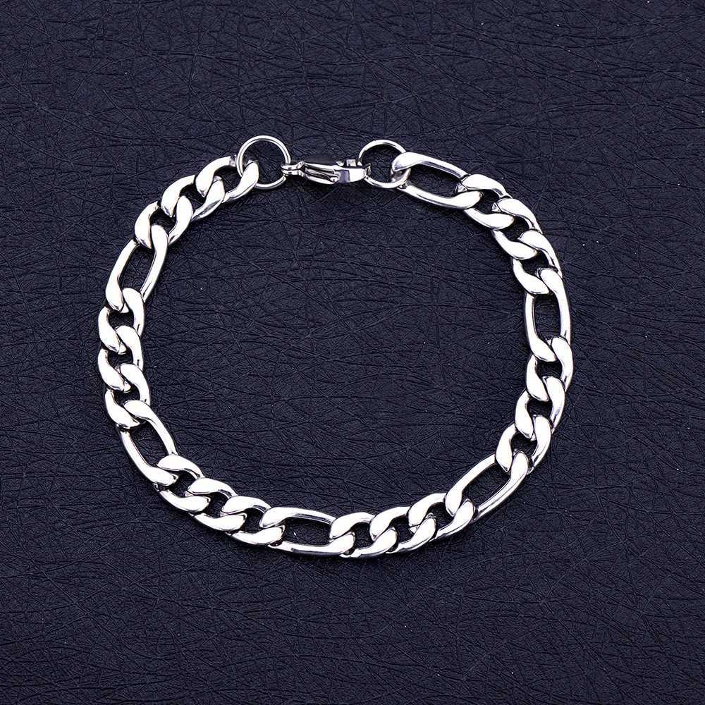 Width 6/8/10MM Mens Stainless Steel Link Chain Bracelet Fashion Hip Hop Rock Style NK Bracelet Party Gift Jewelry Length 20CMX240913