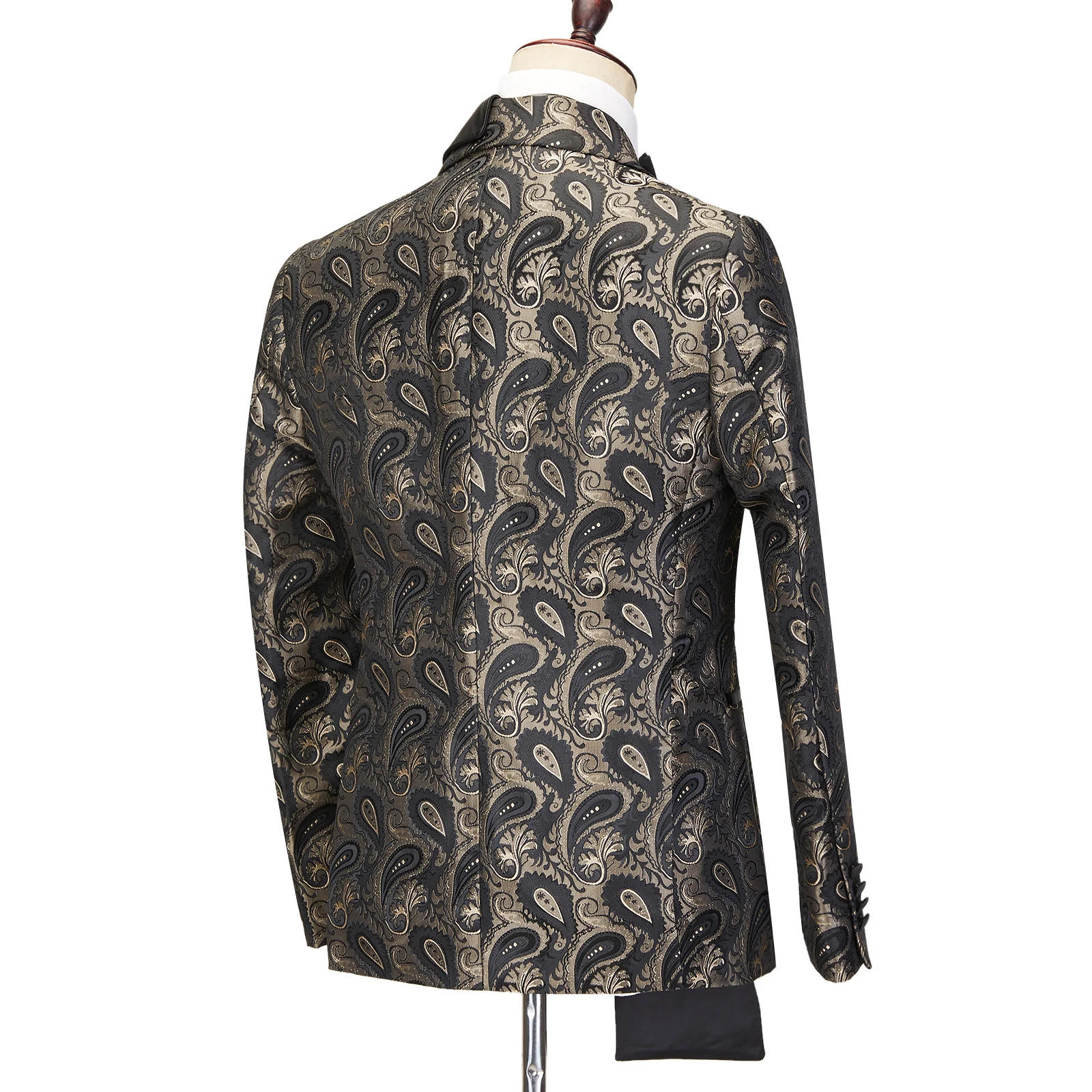 Tailor Made Men Wedding Tuxedos Double Breasted Floral Pattern Pants Suit Prom Wedding Party Costume 2 Pieces