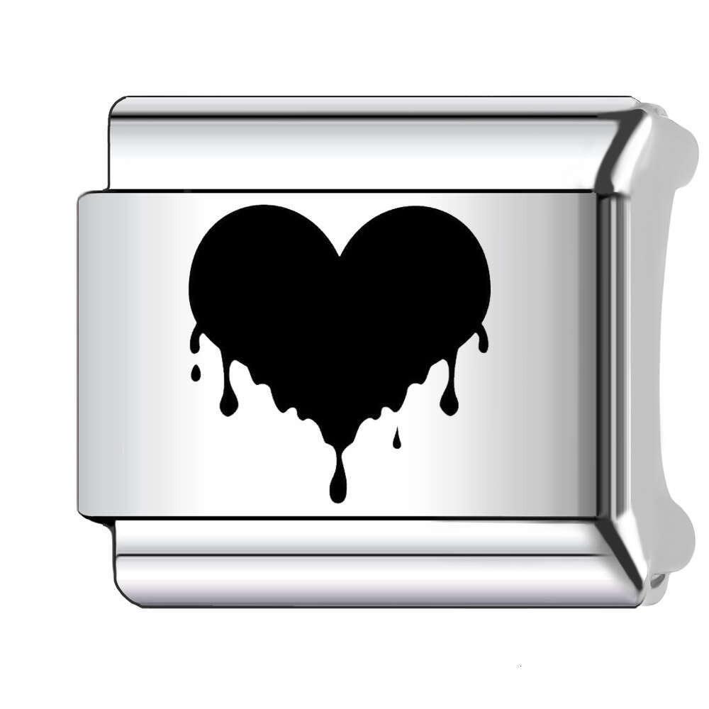 2024 New Women's Gift Cute heart bead Italian Charms Links Beads Fit 9Mm Stainless Steel Bracelet Making Jewelry