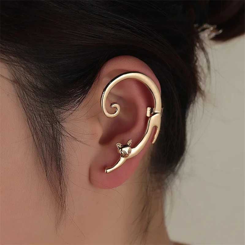 Unique Design Cat Clip Earrings for Women Men Funny Cute Animal Ear Cuff Earring Cool Hip-hop Fashion Jewelry No Piercing GiftsX240913