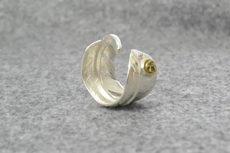 Pure Silver Fashion Creative Handmade Pure Silver Flying Eagle Open Ring Adjustable Mouth Ring 240905