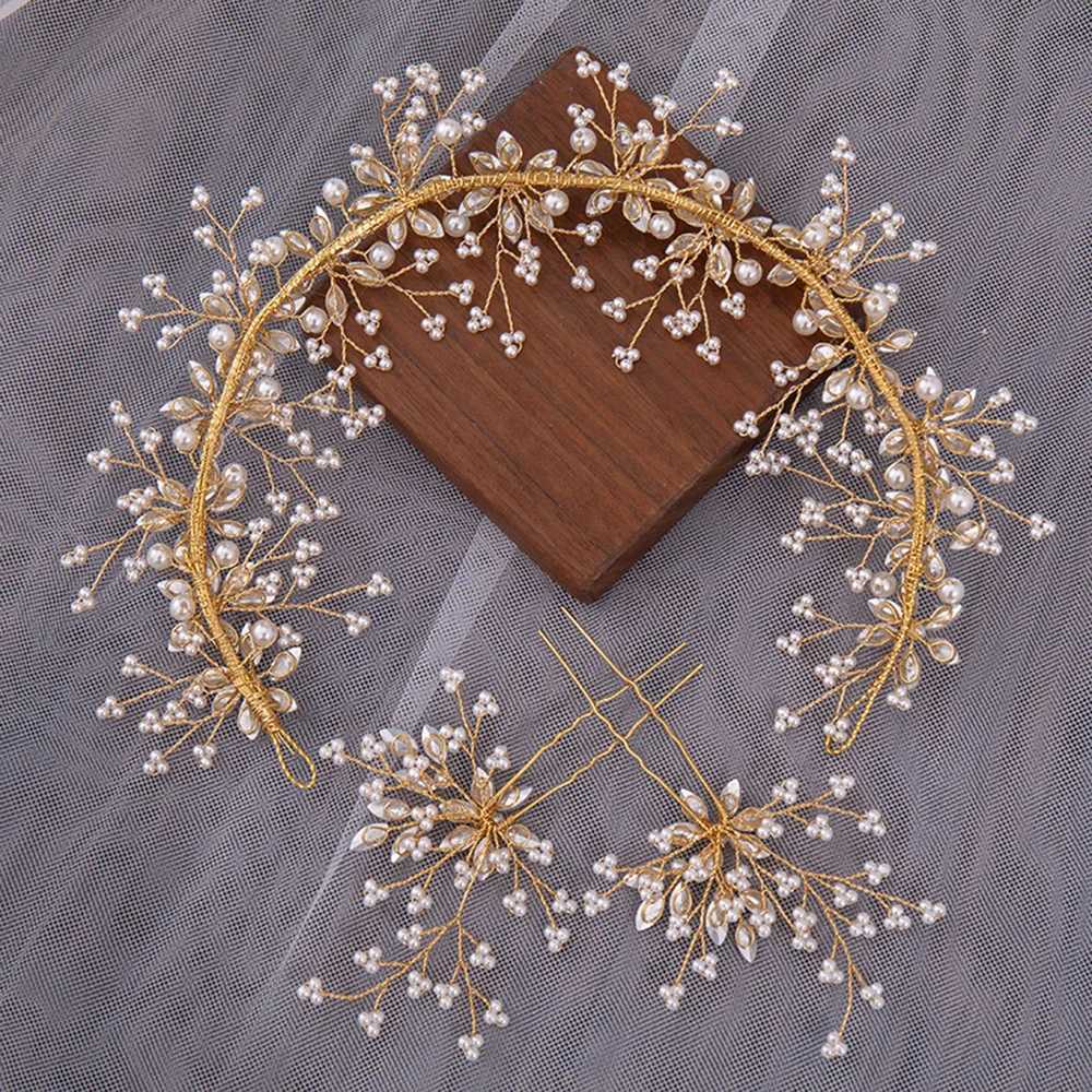 Girls Tiaras Hairpin Wedding Hair Accessories For Women Golden Crystal Crown Headdress Prom Headpiece Noiva Hair JewelryX240913