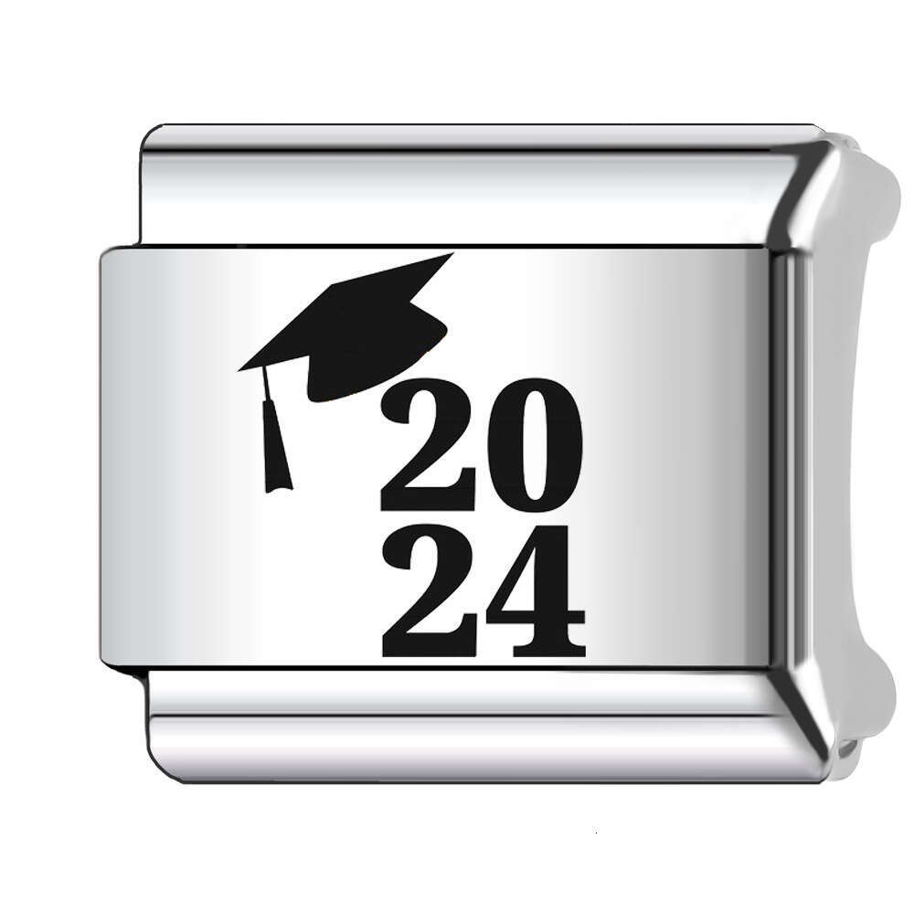 New Women's Gift 2024 graduated Bead Italian Charms Links Bangle Beads Fit 9mm Stainless Steel Bracelet Making DIY For Women Fashion Jewelry