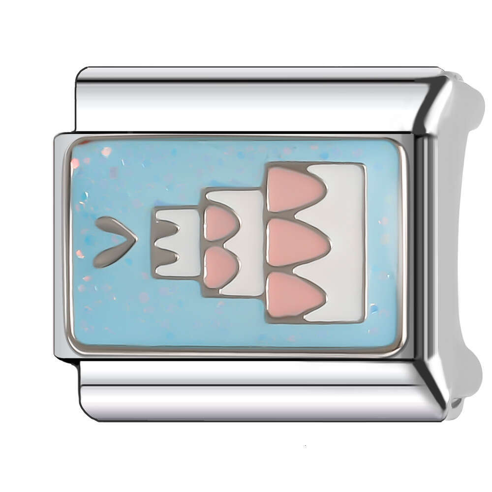 New Women's Gift ice-cream cake Bead Italian Charms Links Bangle Beads Fit 9mm Stainless Steel Bracelet Making DIY For Women Fashion Jewelry