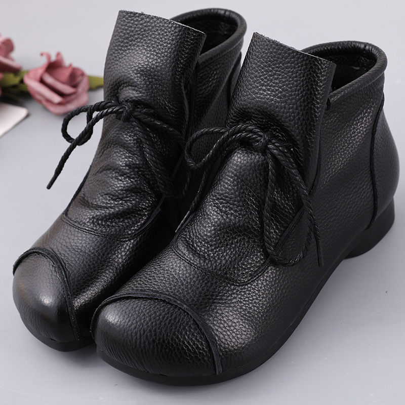 Woman Booties 2021 Soft Plush Ankle Boots for Women Fashion Lace up Autumn Wedge Heel Female Boot Leather Platform Shoes 7d85 Platm