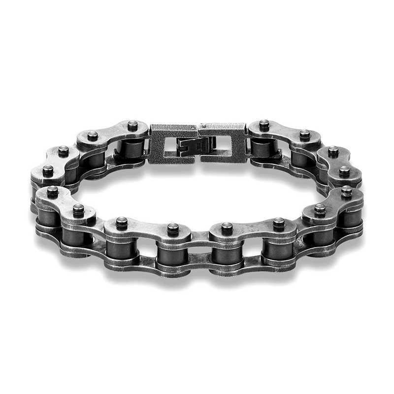 MKENDN Locomotive Men Punk Rock Bicycle Chain Bracelet Stainless Steel Mountain Bike Chain Accessory Male GiftsX240913