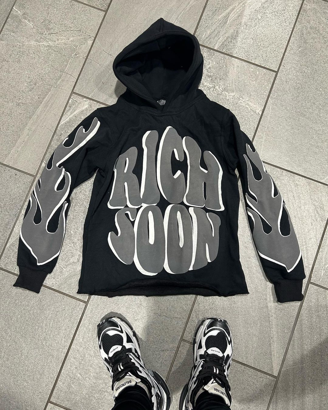 2000s Vintage Streetwear Letter Print Long Sleeve Oversized Hoodies Women's Y2K Gothic Harajuku Pullovers Women Clothes