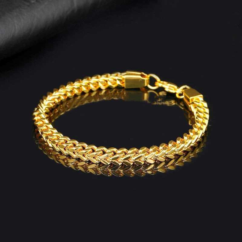 Fashion Stainless Steel Whip Chain Bracelet Personalized Simple Mens Hip Hop Casual Titanium Steel Jewelry Gift for FriendsX240913