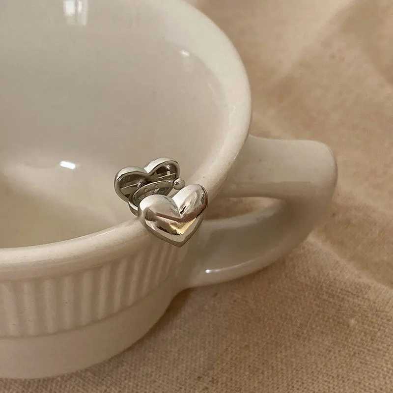 Vintage Heart Clip Earrings for Women Silver Color No Piercing Fake Earring in Lots Fashion Jewelry Ear Cuff Aretes De MujeX240913