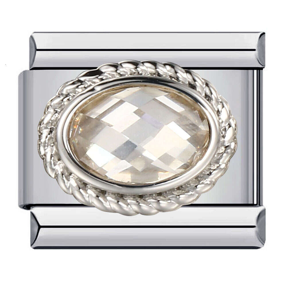 Fashion 12Th Birthday Stone Bead Welded Color Zircon DIY Elastic Bracelet Italian Charm Links Fit 9Mm Bracelet Jewelry DIY Making Gifts