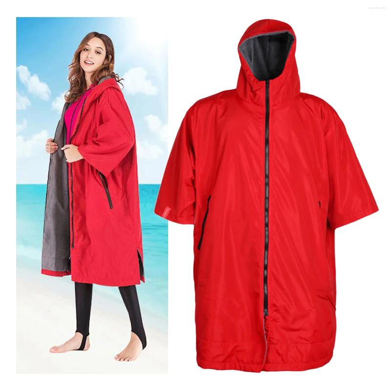 Waterproof Surf Changing Robe | Fleece Ed Warm Dry Oversized Poncho For Swimming, Surfing, Beach