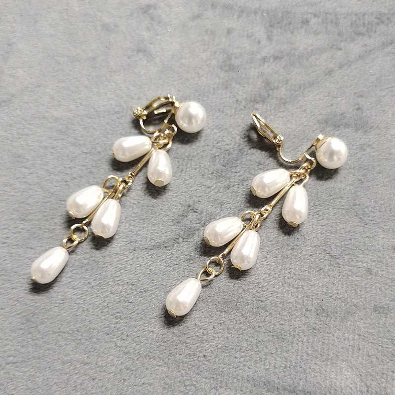 Trendy Baroque Irregular Imitation Pearls Statement Clip on Earrings Without Piercing for Women Lady Party Wedding Jewelry 2023X240913