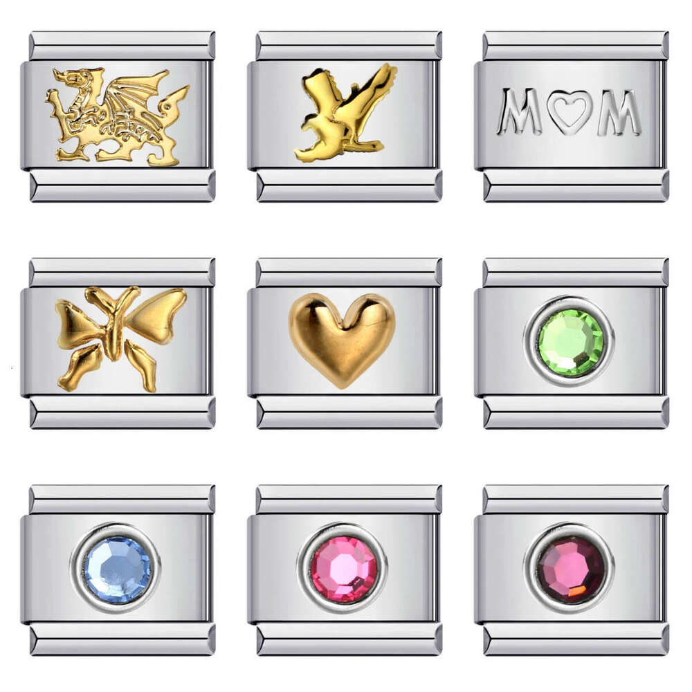 Single Hook Bead Bracelet With Square Elastic Splicing Titanium Steel Strap Chain Italian Charm Links Stainless Steel Fit 9mm Bracelet Jewelry DIY Mak