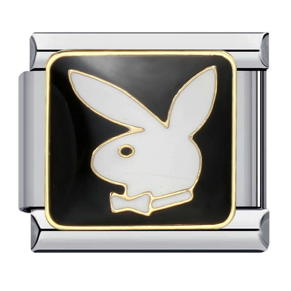 Hot Sell Cute Pet Series Titanium Welding Enamel Cartoon DIY Bead Bracelet Italian Charm Links Stainless Steel Fit 9Mm Jewelry Making Gifts