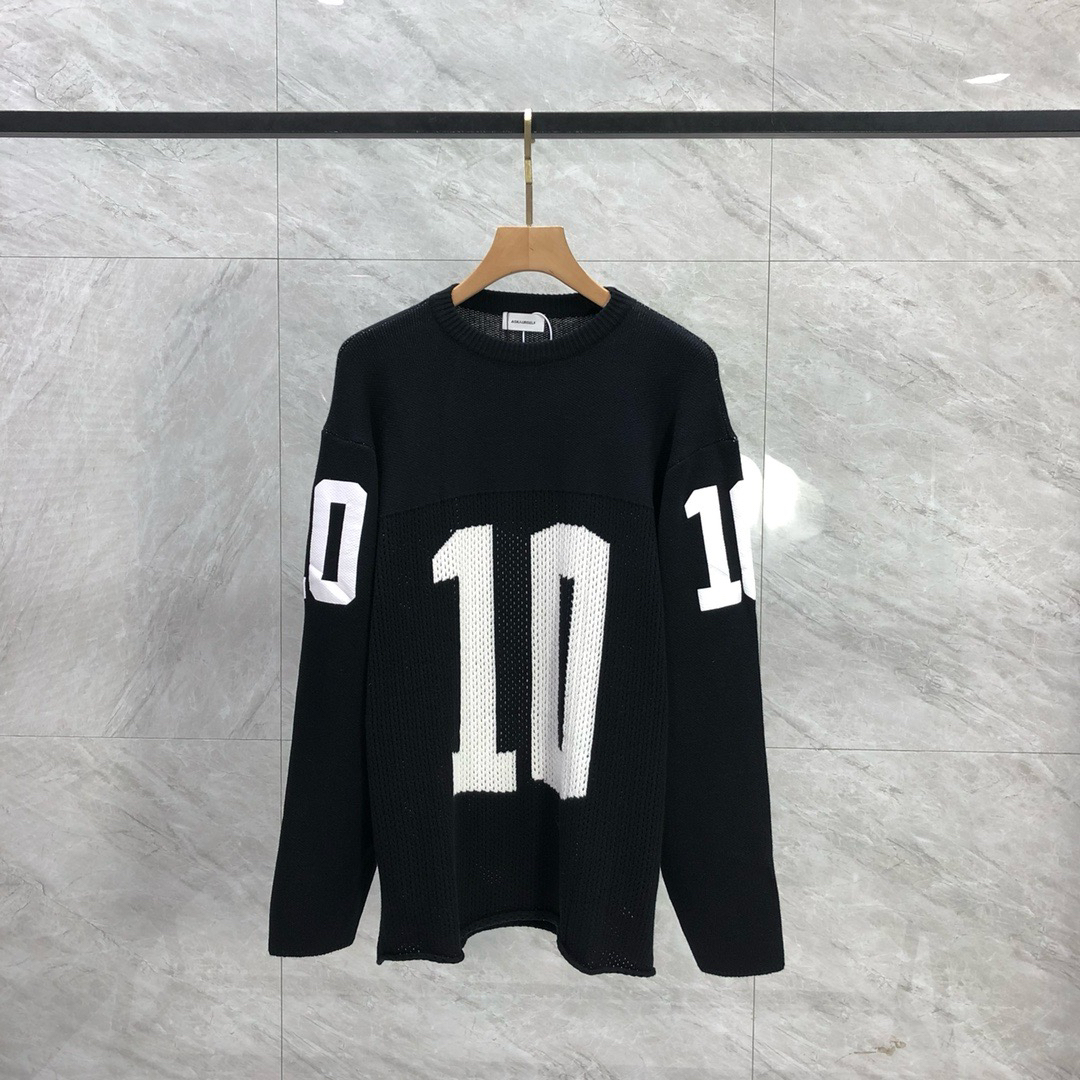 dongguan_ss Men's Sweaters Casual Sweater Winter Warm Oversized Letters Print Black