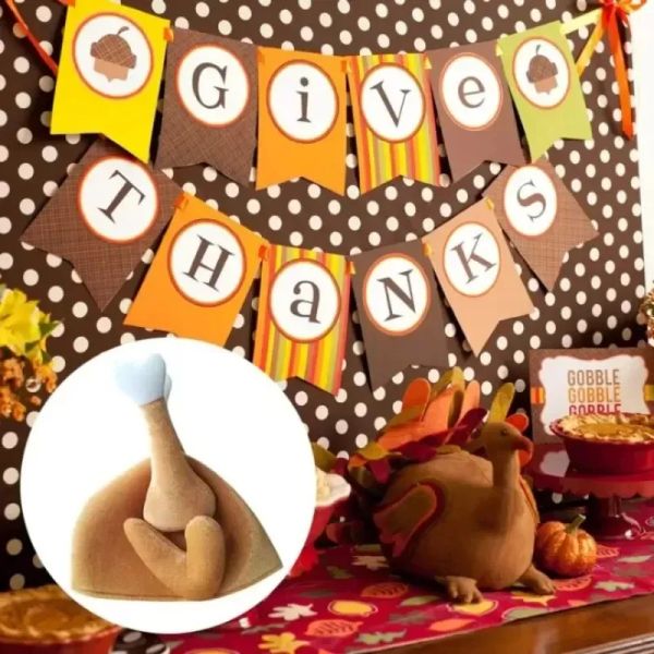 Turkey Thanksgiving Hat Novelty Cooked Chicken Bird Secret Santa Fancy Dress Funny Adults Hats Festival Costume Caps 0918
