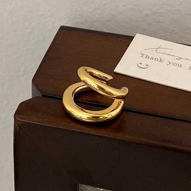 PONYKISS 925 Sterling Silver Double Layered Round Clip Earrings for Women Trendy Fine Jewelry Minimalist No Ear Hole AccessoriesX240913