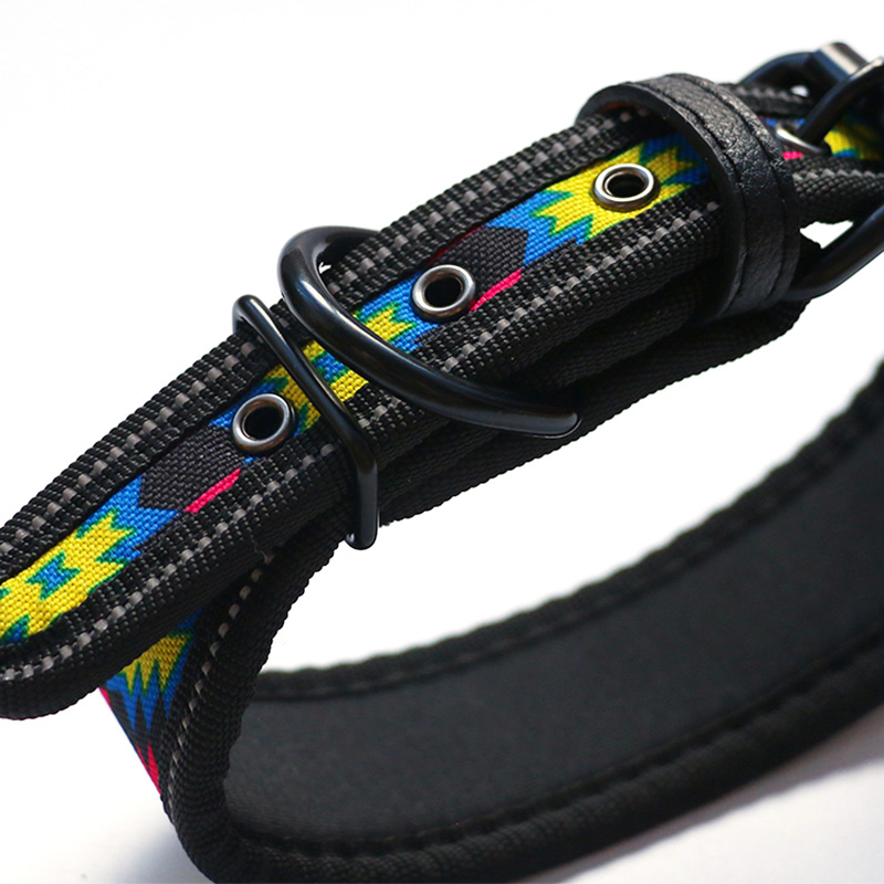 Printed Pet Decorative Collar Adjustable Durable Pet Collar for Large Dogs Reflective Dog Collar Puppy Collar Pet Supplies