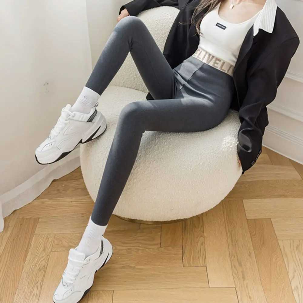 Fashion Letter Women Leggings Autumn Winter Slim Fit Underpants Thickened Warm Long PantsX2409