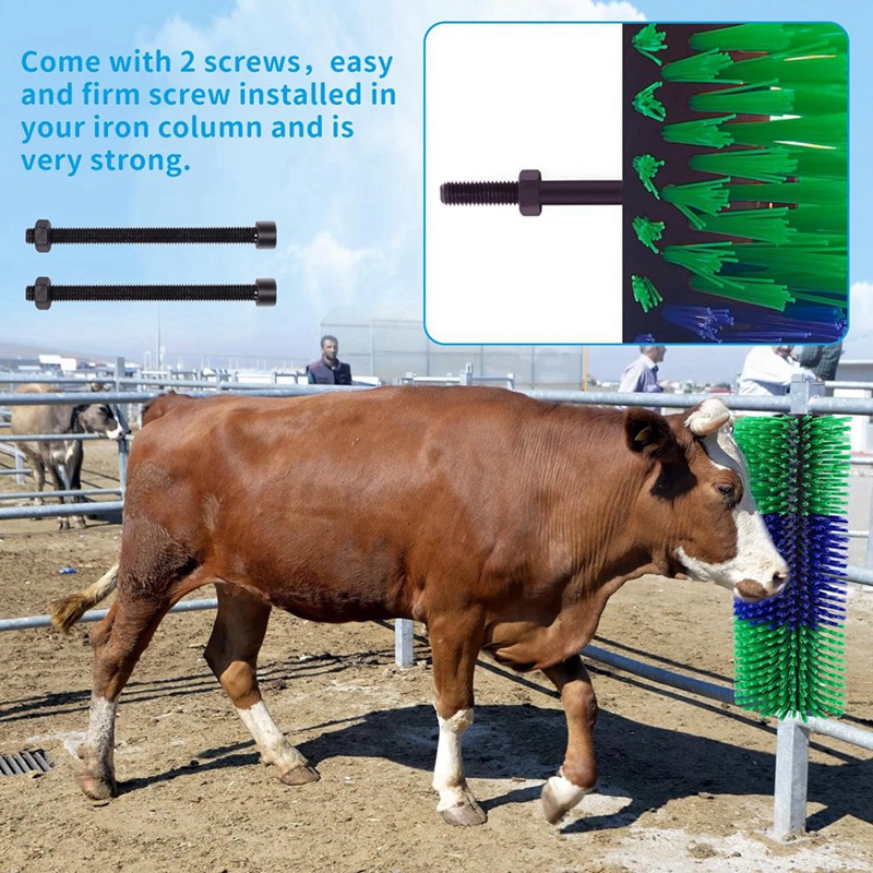 Livestock Scratch Brushes, Cattle Scratcher Brush Horse Brushes Full Massage Grooming Brush Relieve Itching With Screws