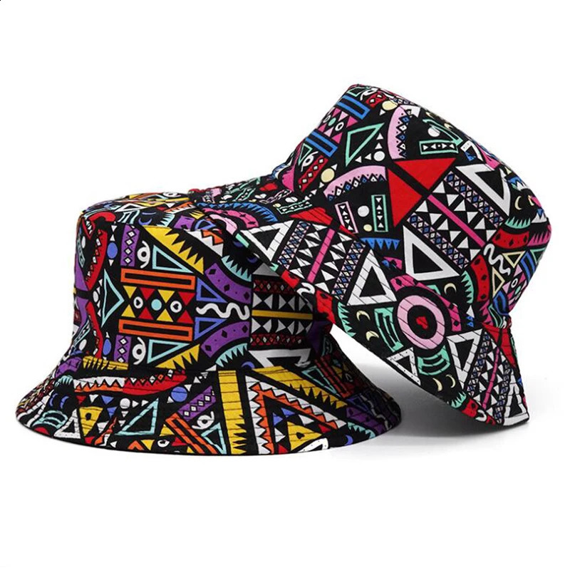 2023 Summer Graffiti Bucket Hat for Women Men Skull Floral Outdoor Foldable Bob Fisherman Girls Gorros Panama Sun 240906