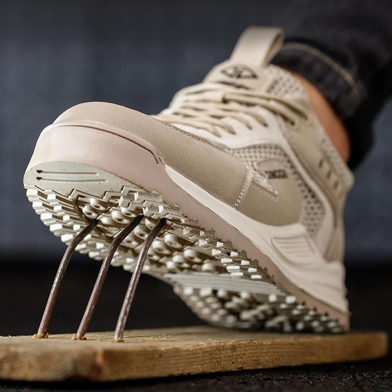 Mesh Breathable Safety For Sneakers Anti-Smash Indestructible Lightweight Steel Toe Work Shoes Men Footwear 3fbe