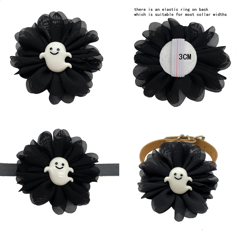 30/50 Halloween dog bow ties detachable dog collars bat pumpkin style dog bow ties dog collars flower collars dog accessories 240914