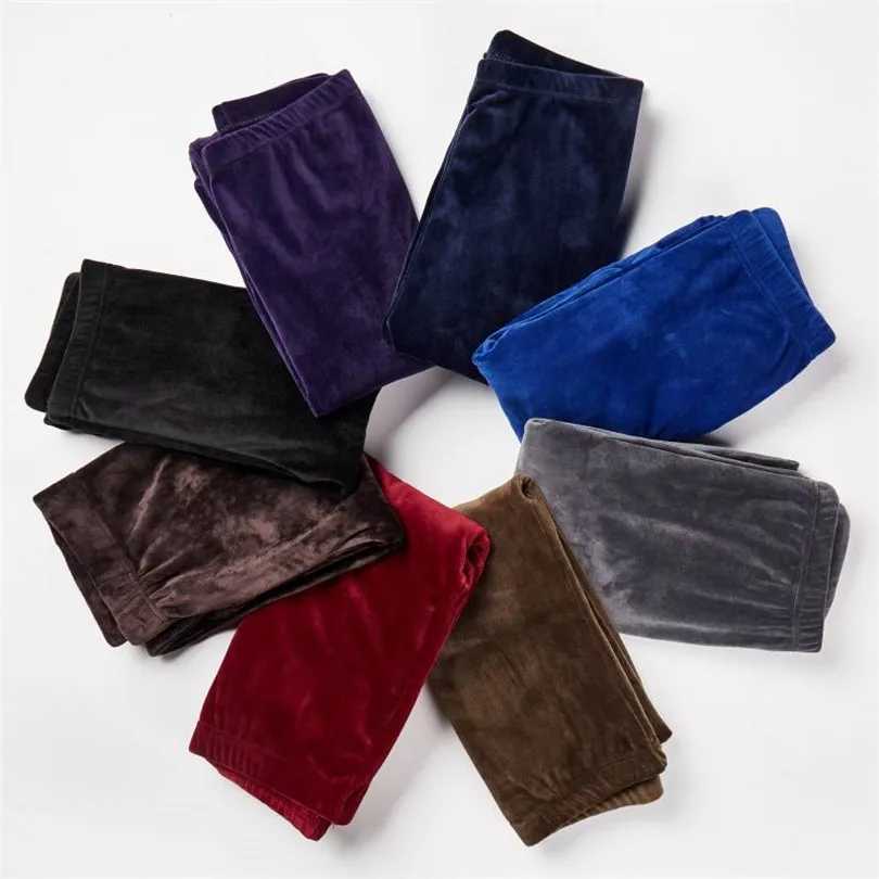 YRRETY Winter Leggings Knitting Velvet Casual High Elastic Waist Thicken Double Layer Warm Skinny Women Black Gray Solid PantsX240914