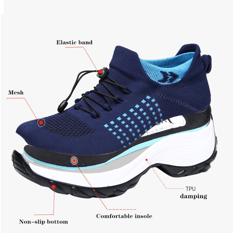 Summer Breathable Mesh Slip-on Walking Sneakers for Women - Non-Slip Platform Loafers 4 NonSlip Platm