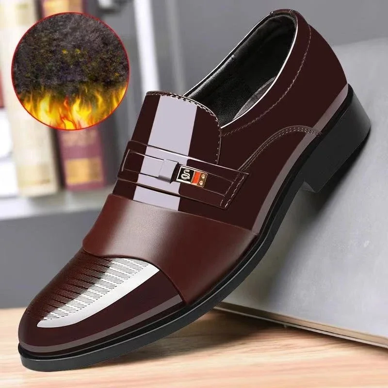 Men's Business Leather Dress Shoes Formal Slip-on Oxfords Loafers 4