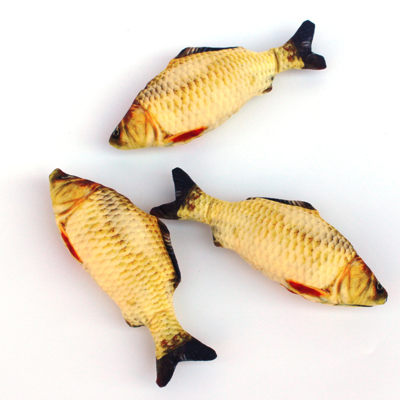 Pet Soft Plush 3D Fish Shape Cat Toy Interactive Gifts Fish Catnip Toys Stuffed Pillow Doll Simulation Fish Playing Toy For Pet