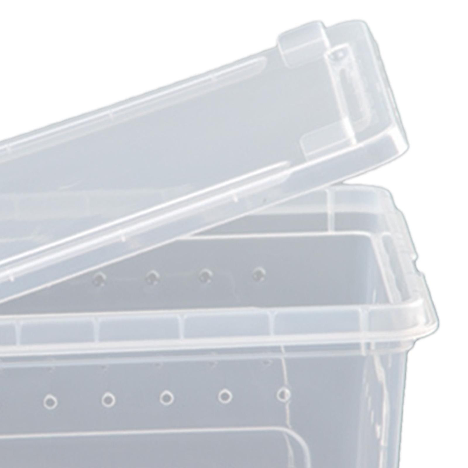 Reptile Breeding Box, Transparent Animal Habitat Cage, Turtle Transport Container for Silkworm Snake