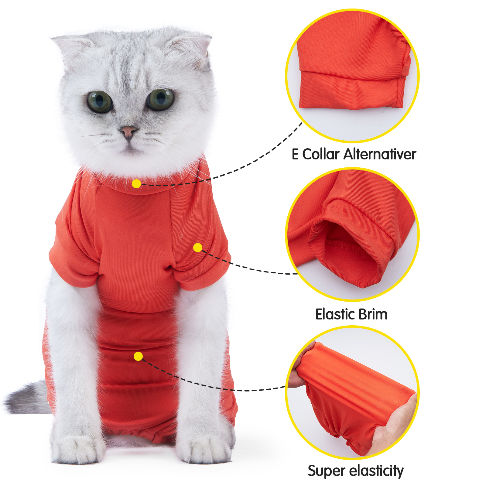 Summer Pet Surgical Clothing Cat Vest for Preventing Shedding & Postoperative Recovery Weaning Suit for Cats