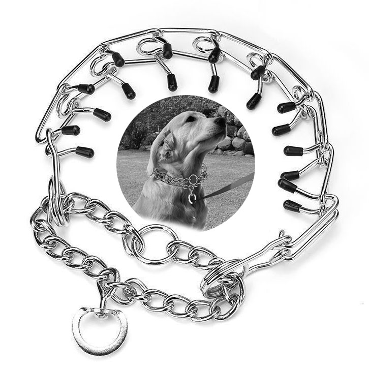 Dog Prong Training Collar Dog Choke Pinch Training Collar Adjustable Pet Dog Collar Stainless Steel Links with Soft Rubber Tips