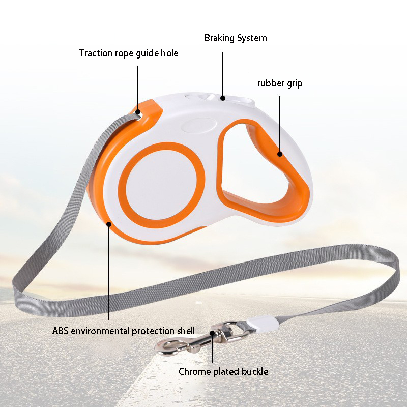 Dog Leash Retractable,No Tangle Dog Leashes Long for Medium Large Dogs,Nylon Cord and 1 Button Break & Lock Heavy Duty Dog Leads