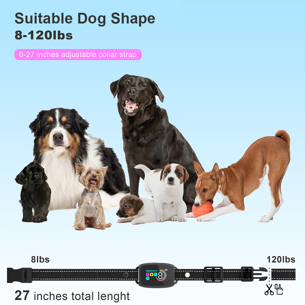 Anti Bark Training Collar For Dog Antiladridos Barking Type-C Rechargeable Dog Trainer Electric Shock Vibration Buzzer Waterproo