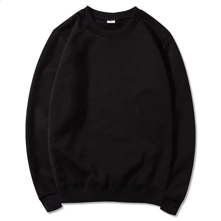 Fashion Casual Hoodie Basic crew Sweatshirts Loose Top Men Solid Color Hoodies Oversize Black Sweatshirt Tops 240910