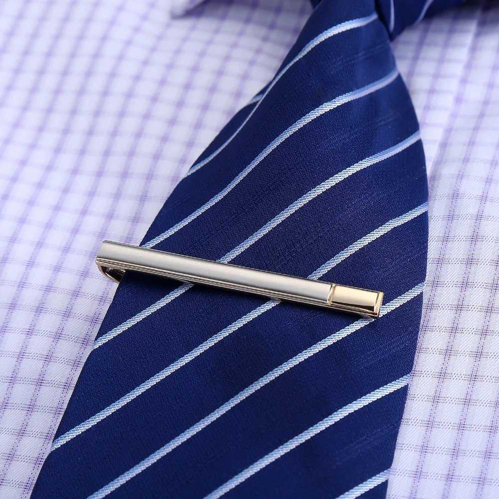 High Quality Double-Color Copper Mens Tie Clip Business French Style Shirt Gold Pin Father Jewelry Gifts AccessoriesX240914
