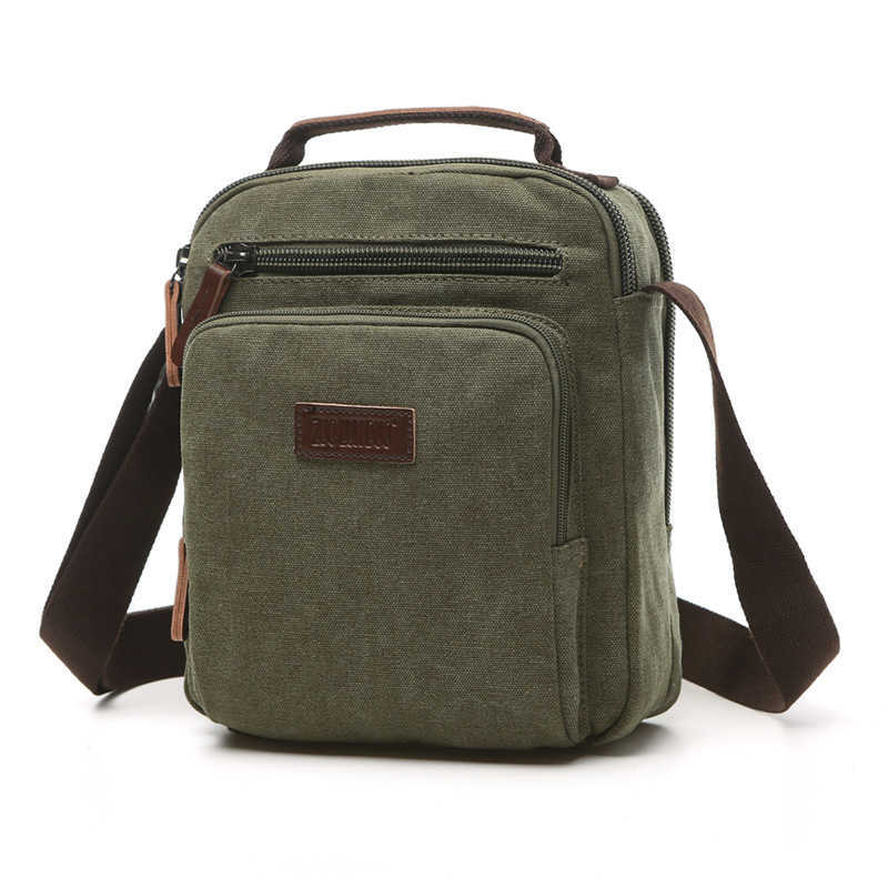 Men's bag, single shoulder crossbody bag, solid color zipper handbag, fashionable casual canvas bag 240915
