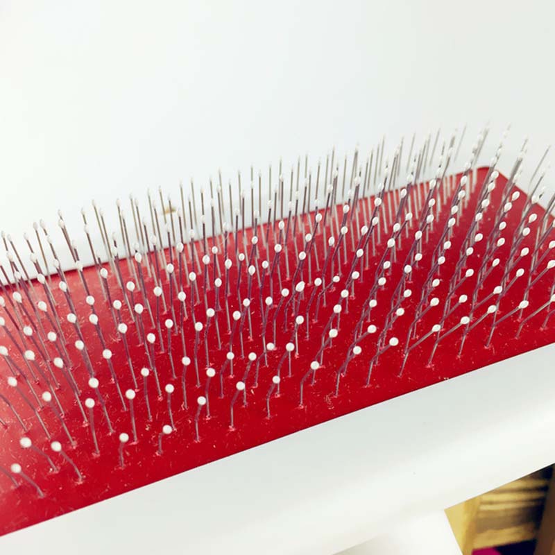 Pet Stainless Steel Combs White Round Head Cat And Dog Detangling Brush Air Bag Needle Fur Brushes Grooming Tools Hair Removal
